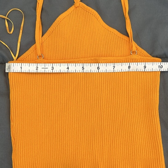 Princess Polly Cropped Ribbed Tank Top Orange Size S/M - Picture 8 of 9